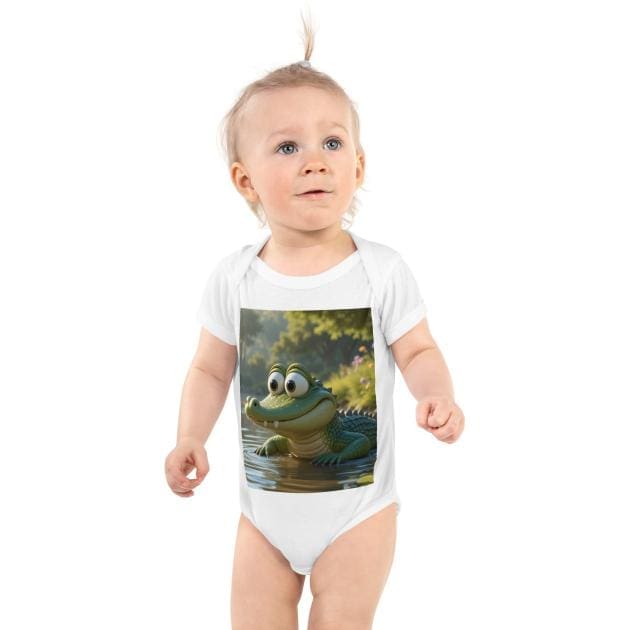 Alligator Baby Bodysuit | Organic Cotton | Newborn to 12M