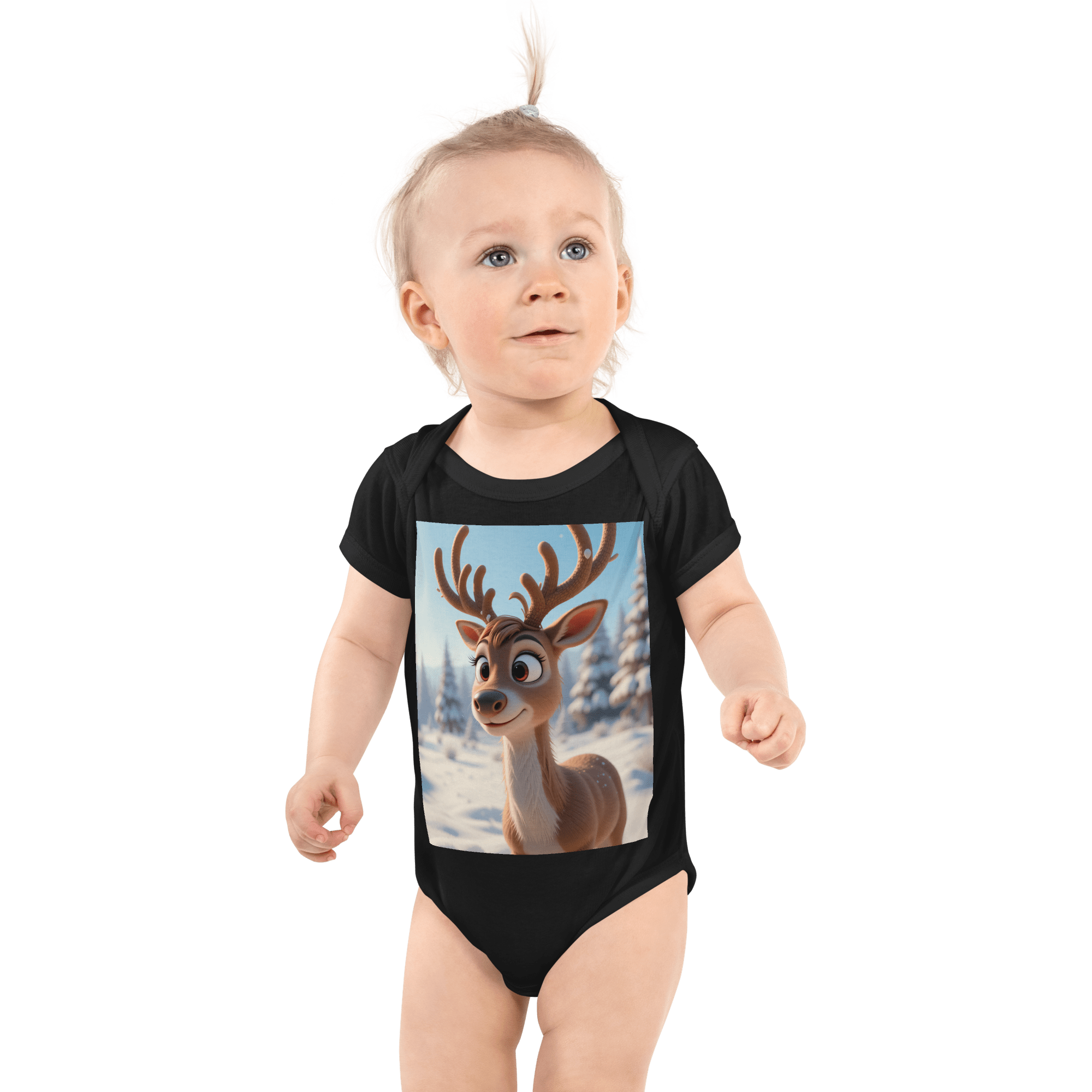 Reindeer Infant Bodysuit | Organic Cotton | Newborn to 12M - Image 2