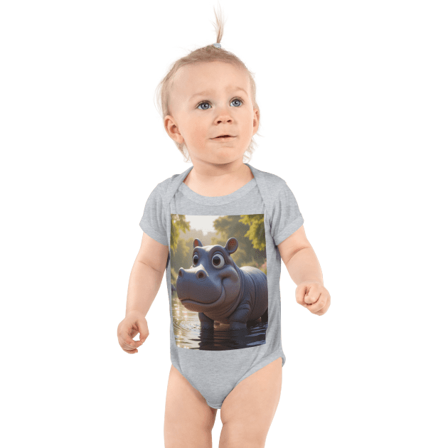 Hippo Infant Bodysuit | Organic Cotton | Newborn to 12M