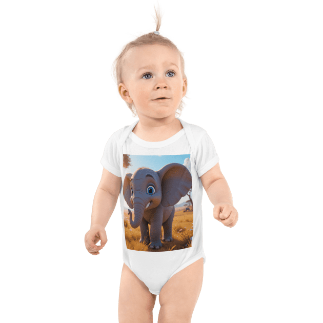 Elephant Infant Bodysuit | Organic Cotton | Newborn to 12M