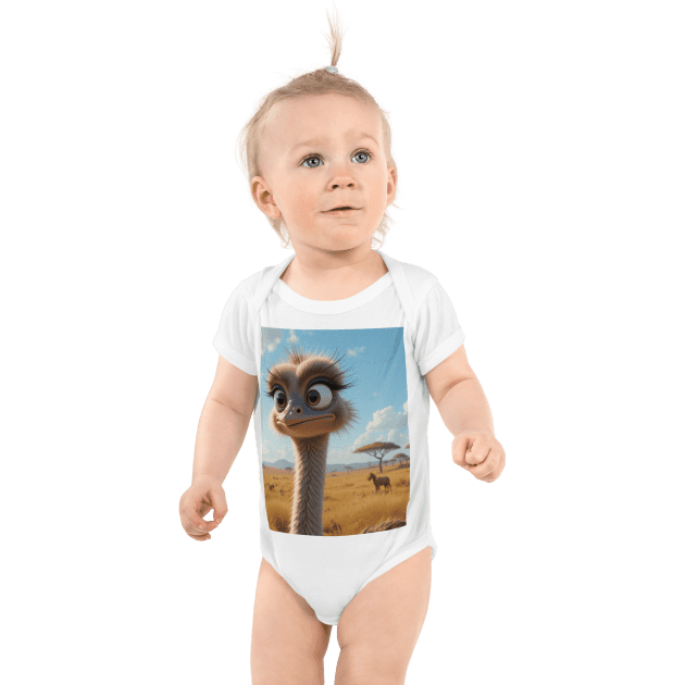 Ostrich Infant Bodysuit | Organic Cotton | Newborn to 12M