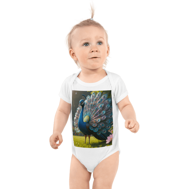 Peacock Infant Bodysuit | Organic Cotton | Newborn to 12M