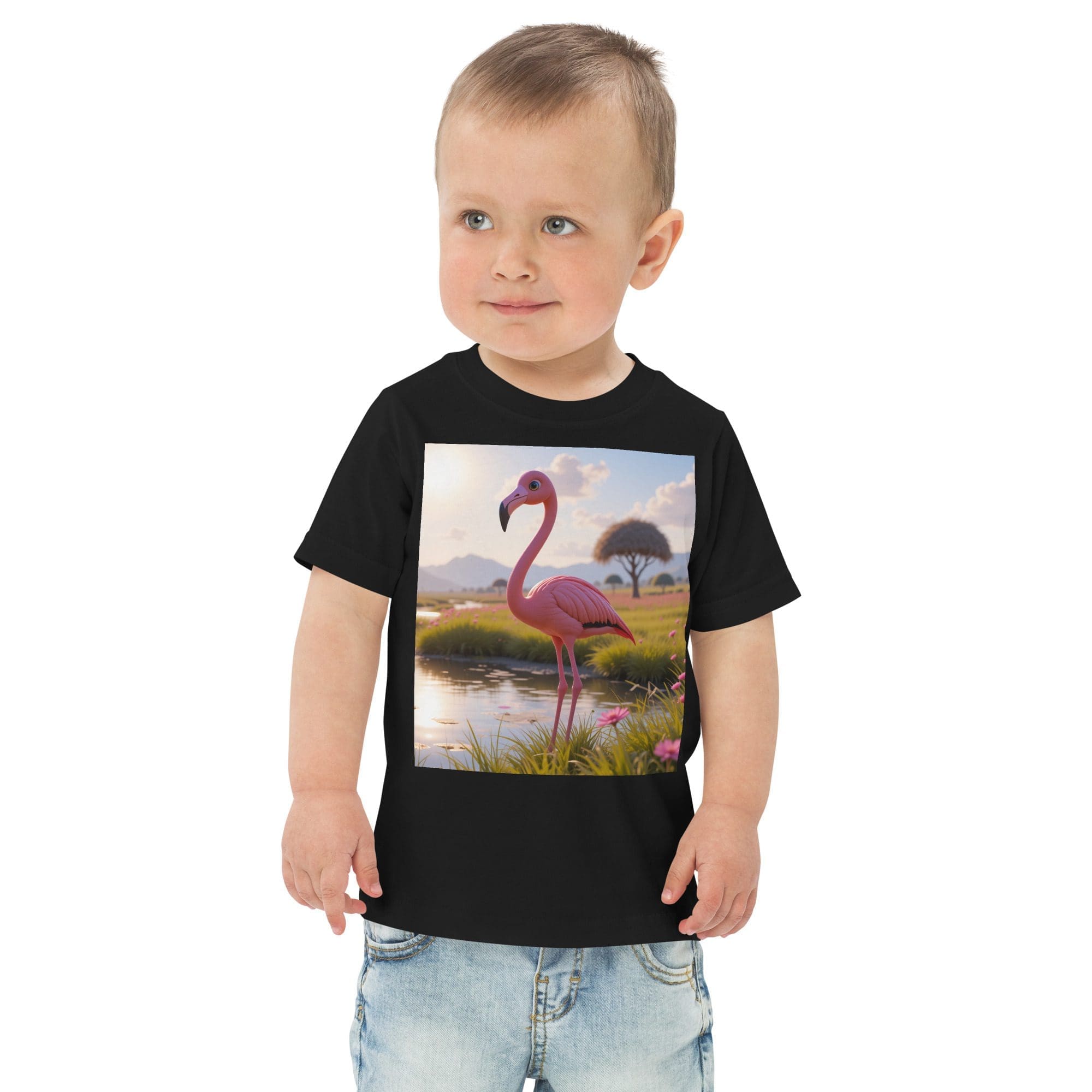 Flamingo Toddler Jersey T-Shirt | Organic Cotton | 2T to 4T - Image 2