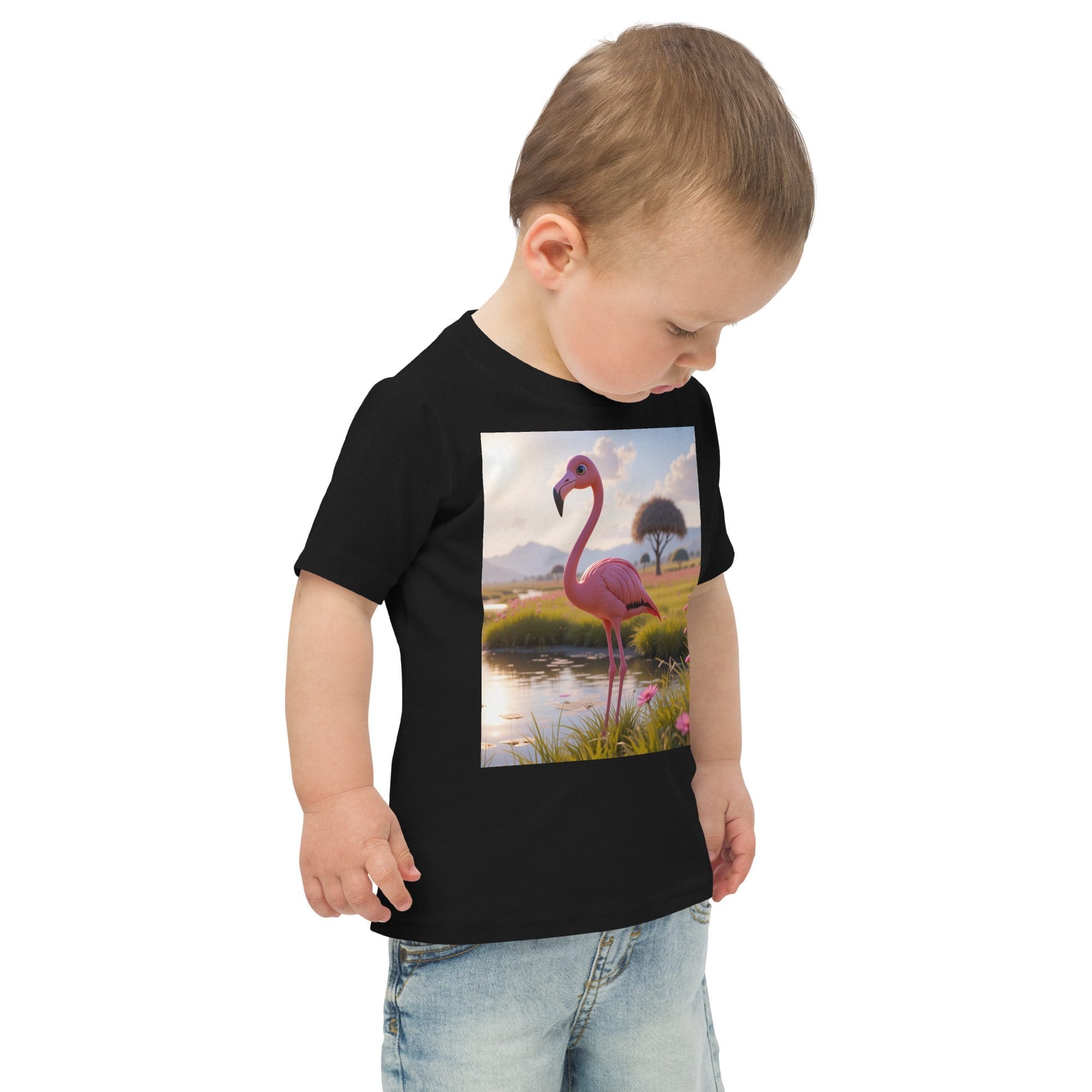 Flamingo Toddler Jersey T-Shirt | Organic Cotton | 2T to 4T - Image 3